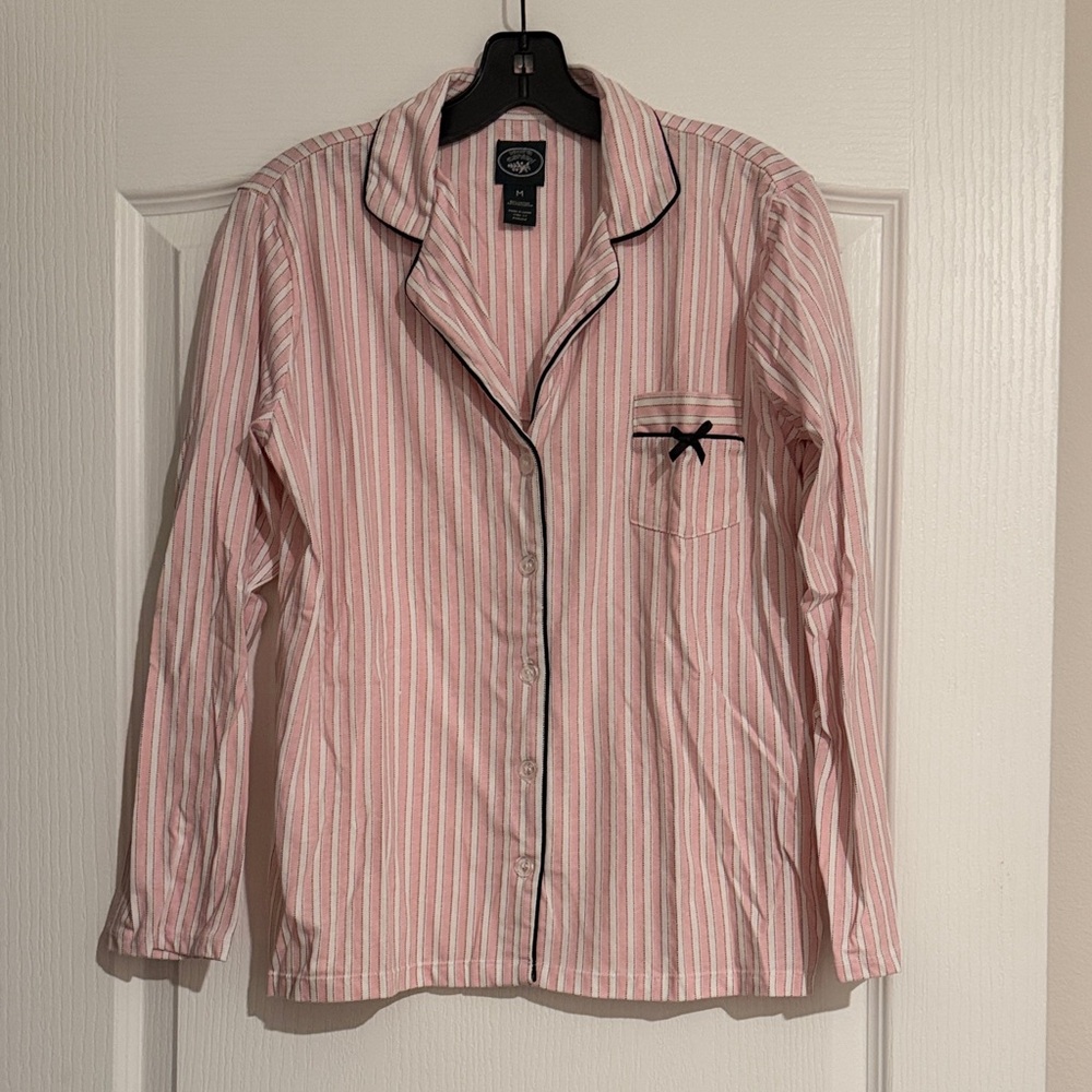 Laura Ashley Pink Striped Pajama Top